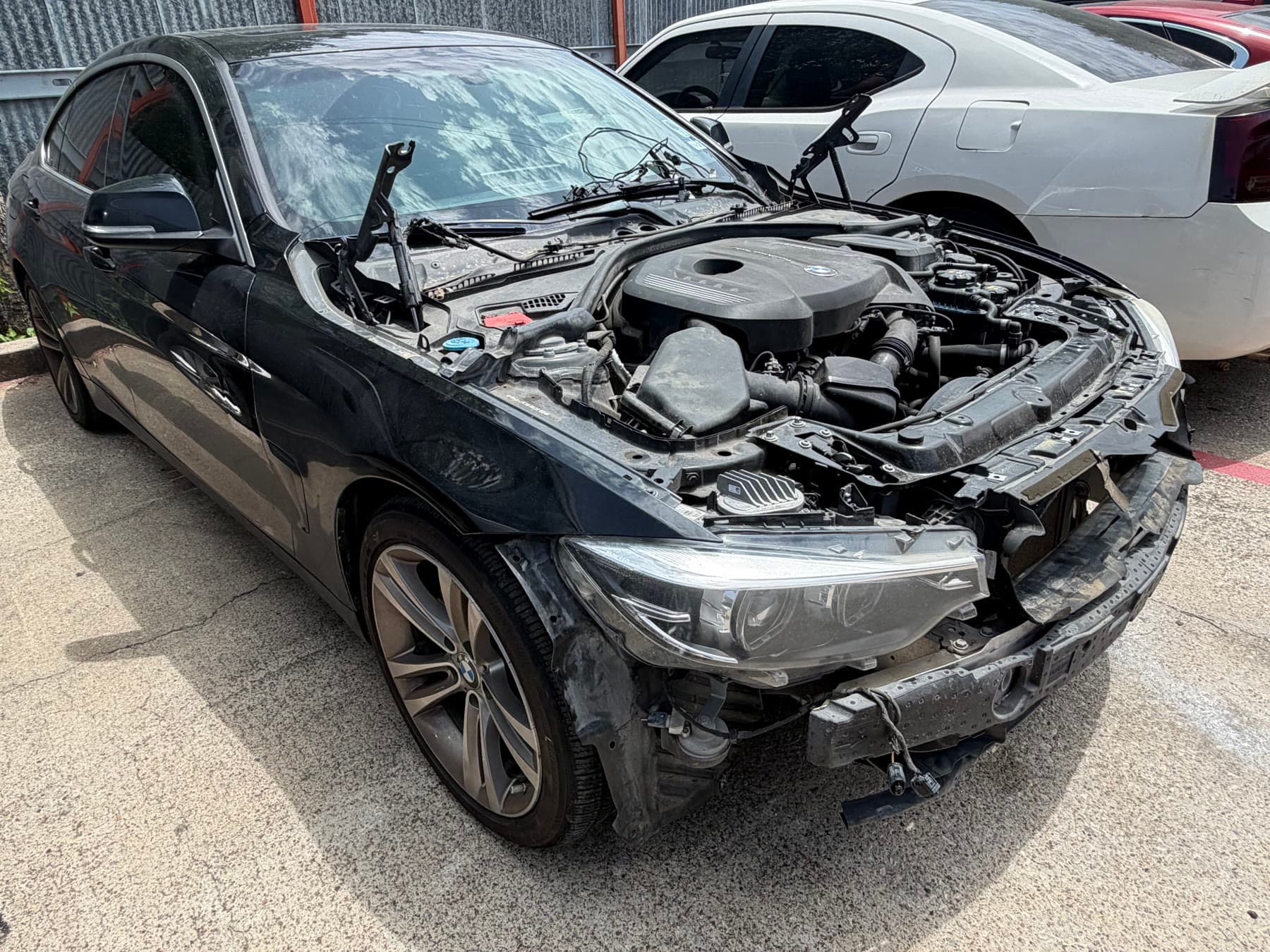 BMW 430 during front clip repair