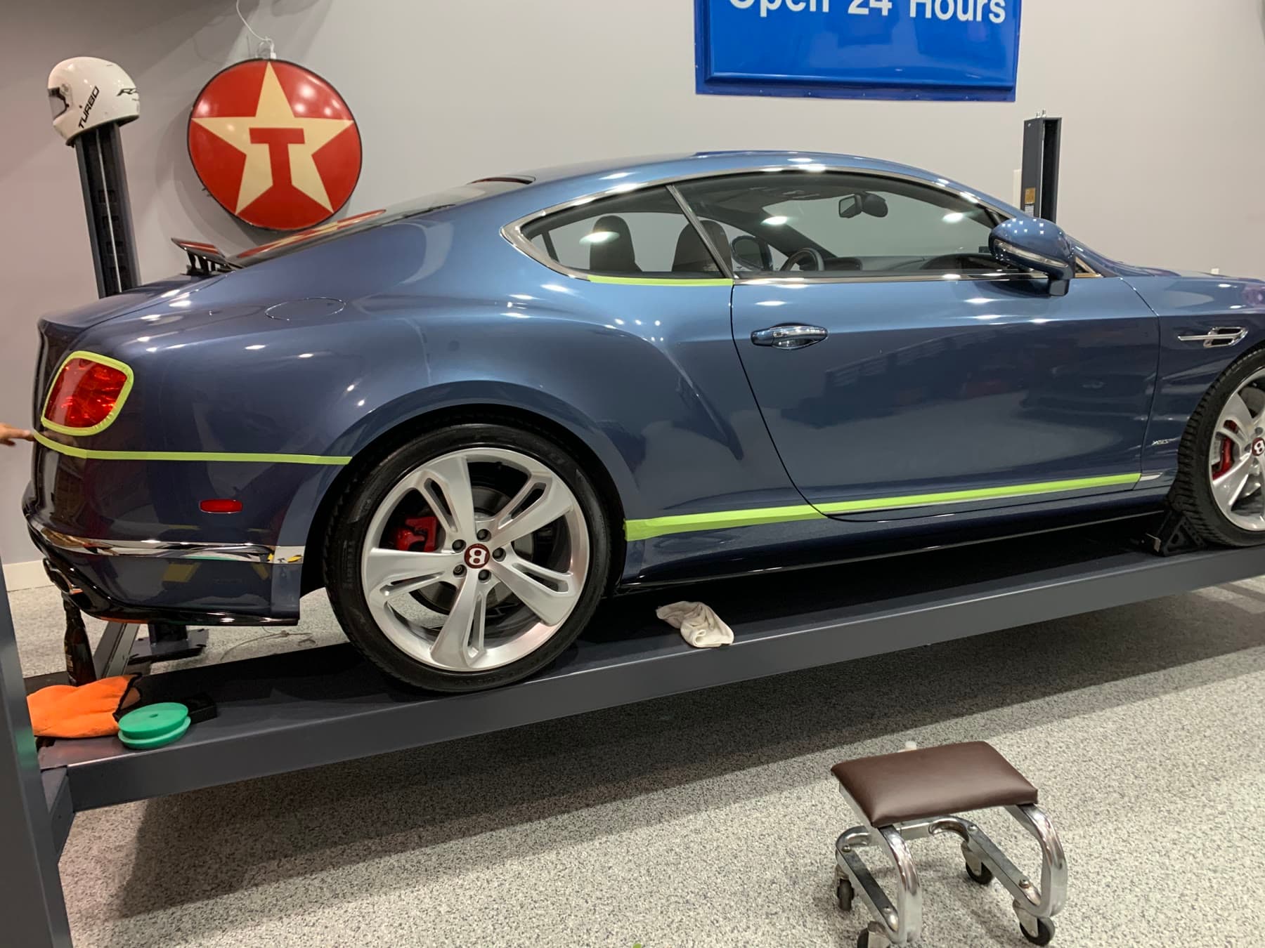 Bentley Continental during paint preparation